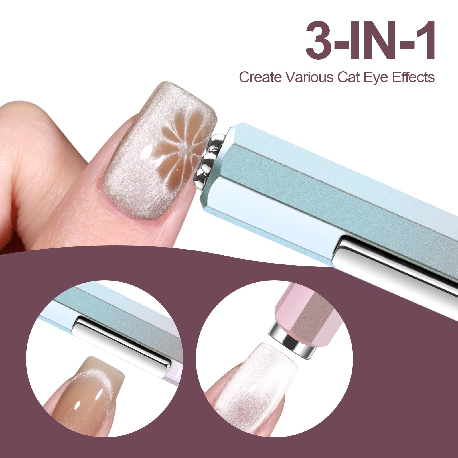Lobodt gradient pink octagonal handle detail highlighting no-slip design for steady magnet placement