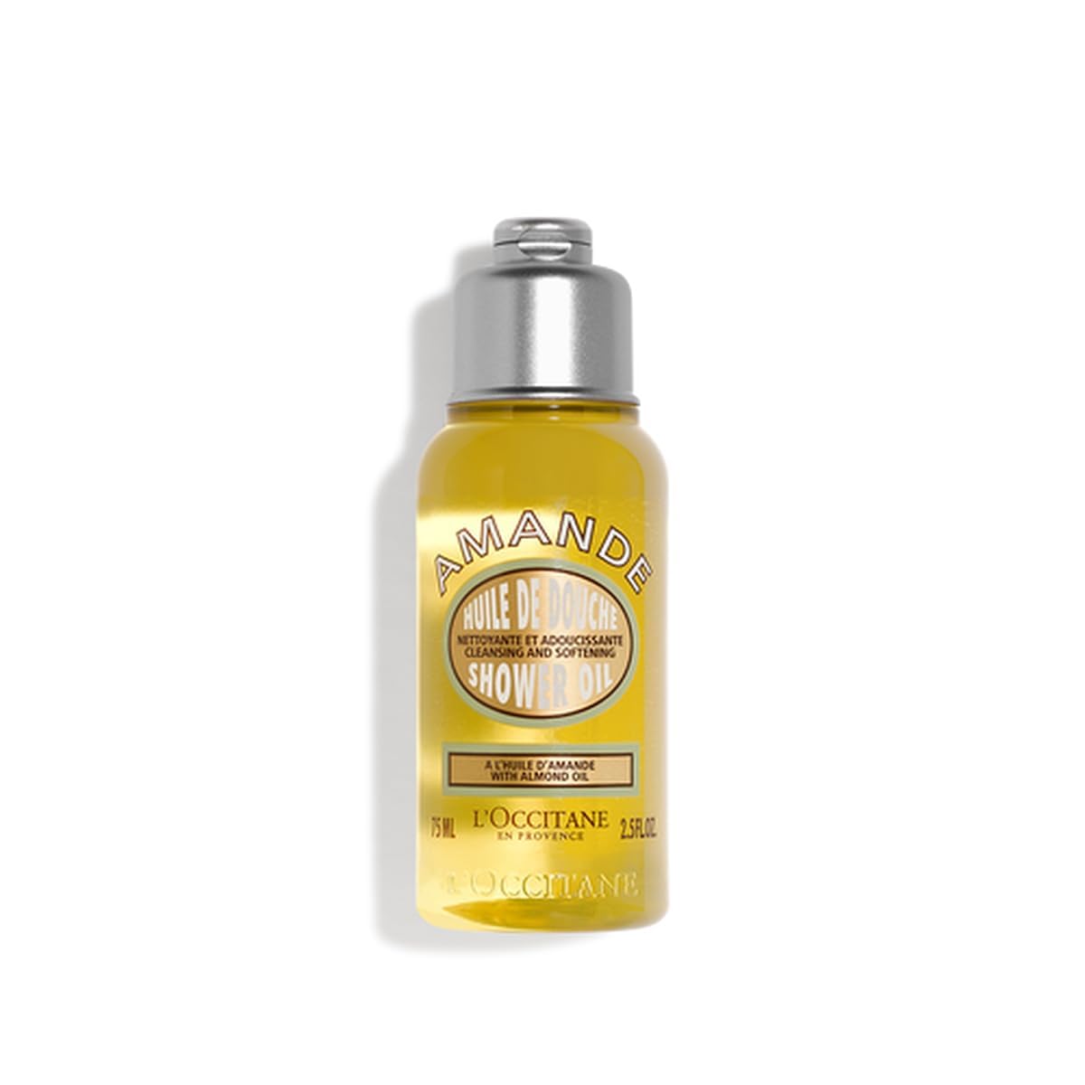 L'OCCITANE travel bottle front packaging showing compact size and design