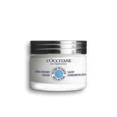 L'OCCITANE front jar view shows elegant packaging and quick-absorbing benefit
