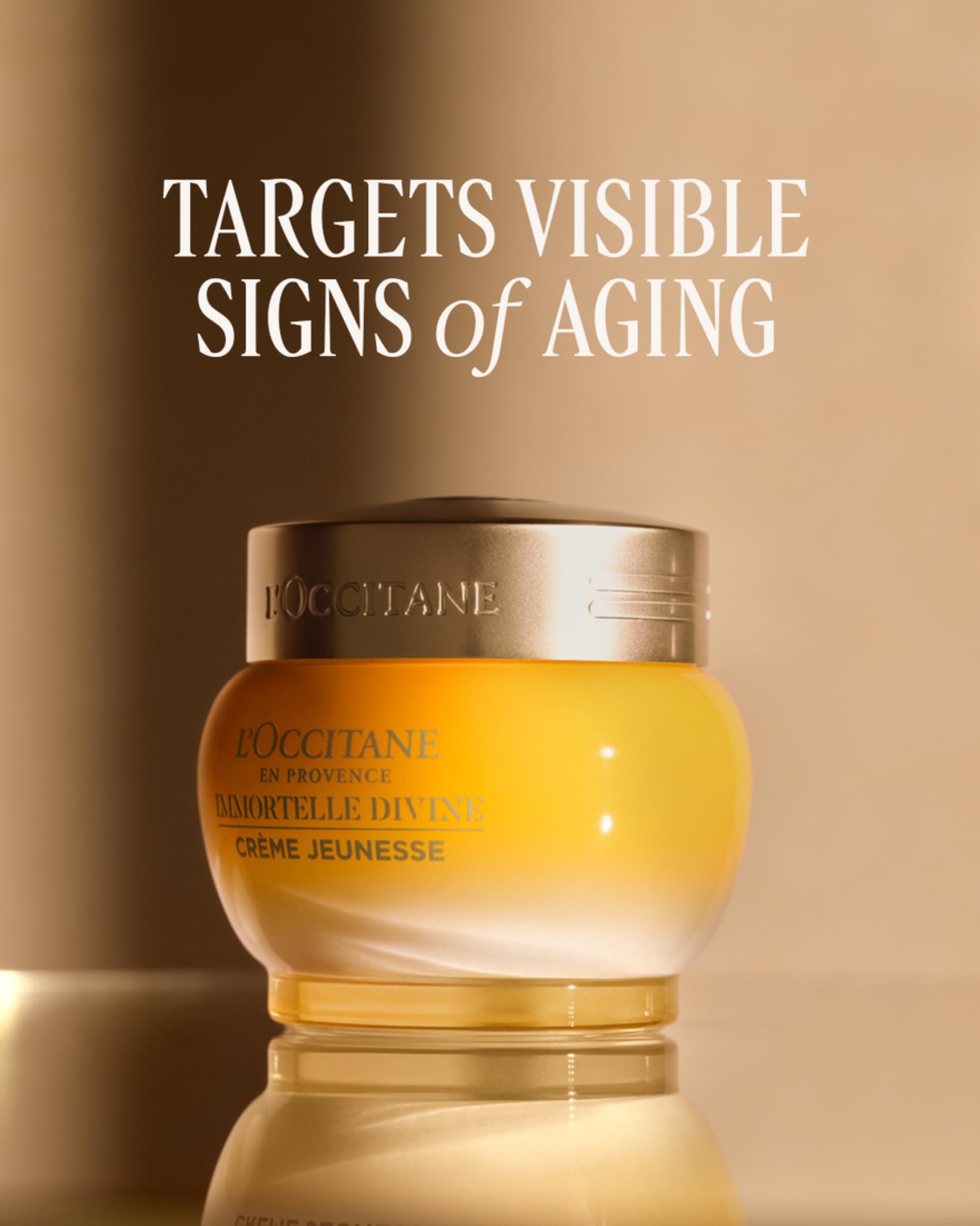 L'OCCITANE jar and label detail highlighting brand and active ingredient clarity benefit