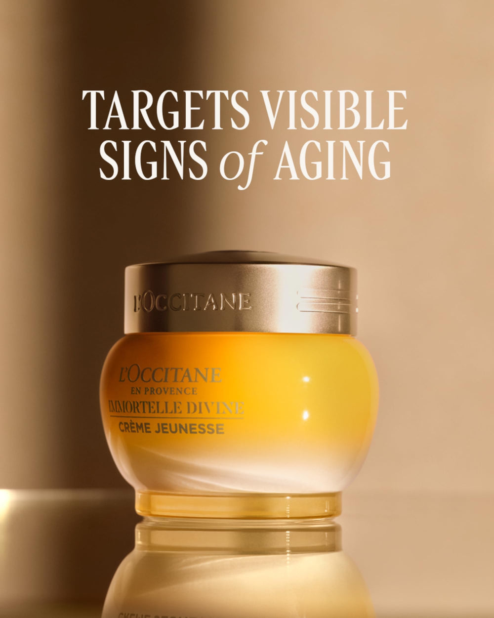 L'OCCITANE jar and label detail highlighting brand and active ingredient clarity benefit