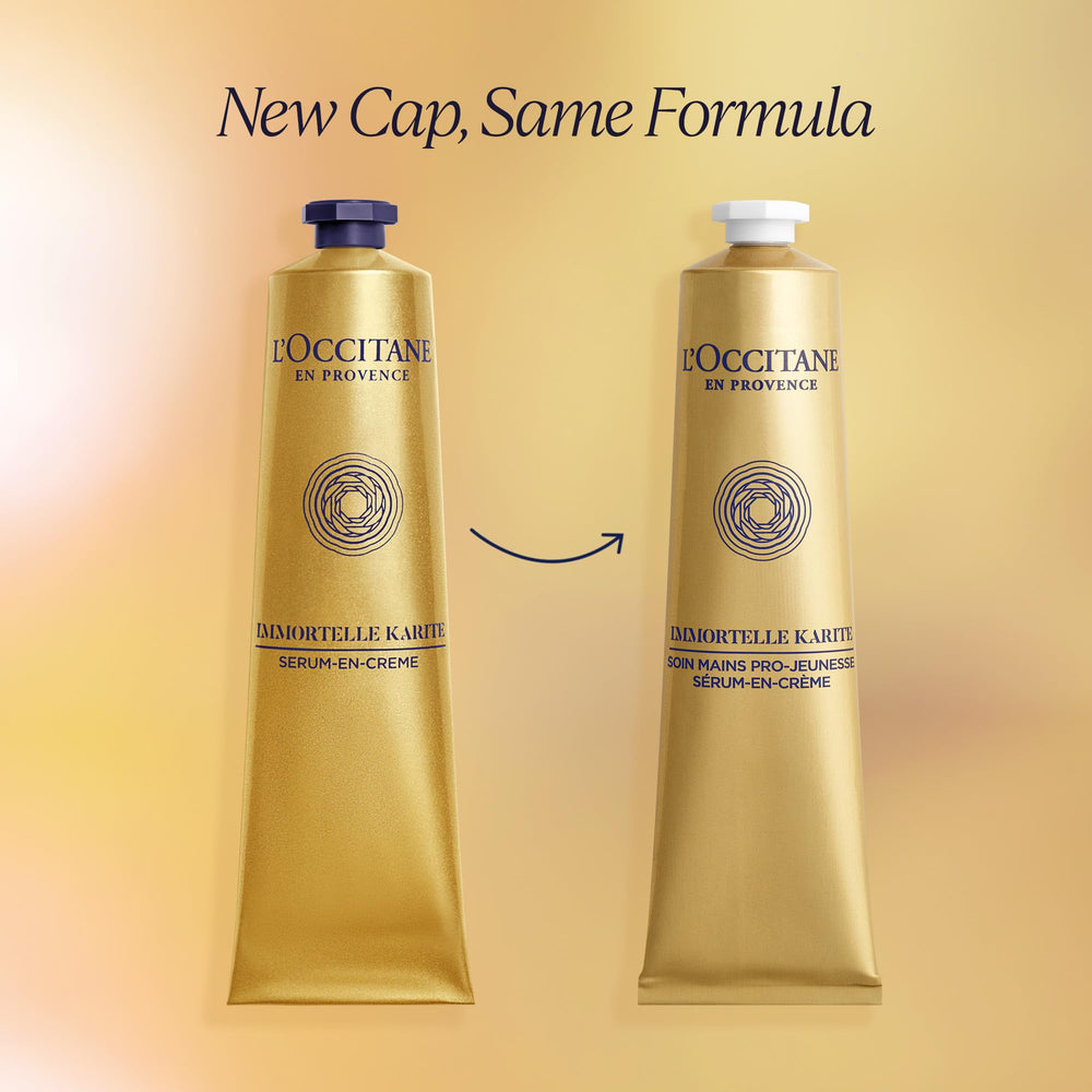 Hands applying L'Occitane cream demonstrating immediate softening and hydration