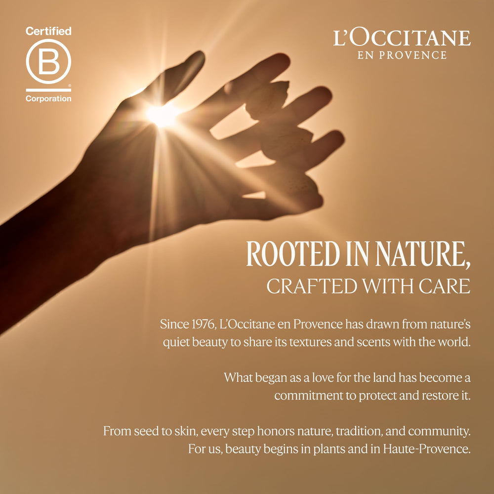 L'OCCITANE being used outdoors illustrating long-lasting hydration on the go