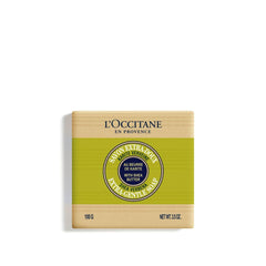 L'Occitane Shea Verbena soap front packaging showing bar and label benefit gentle cleansing