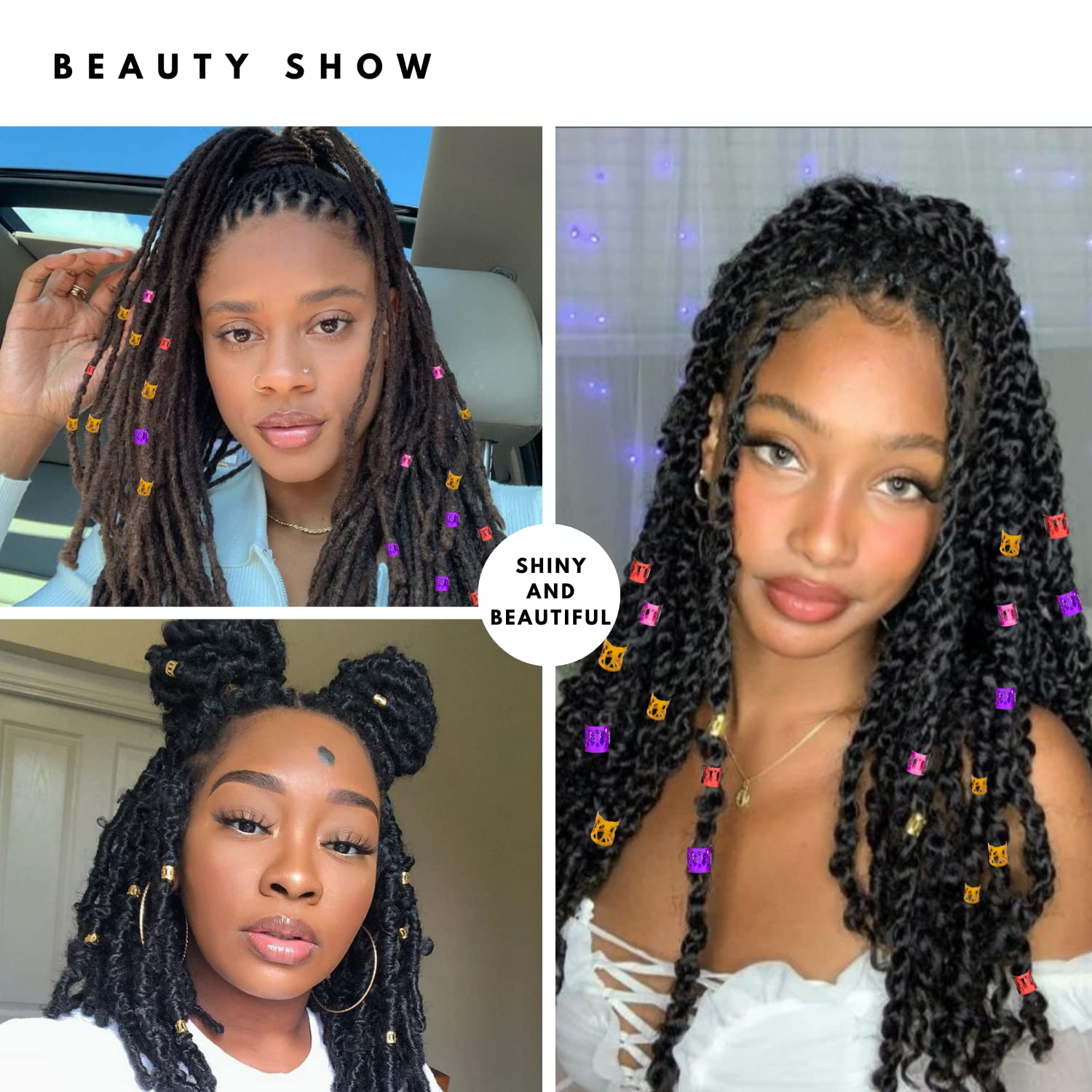 loceast styled braided hair with cuffs, instant metallic accent benefit