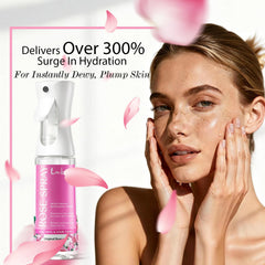 lockmio misting spray in action hydrating face instantly with a fine even spray benefit: quick refresh