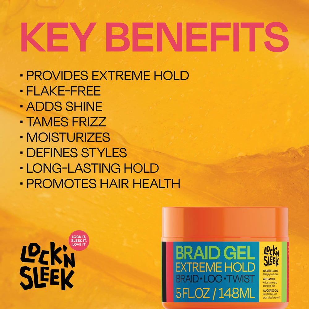 LOCK'N SLEEK application in hand applied to sectioned hair for easy braiding