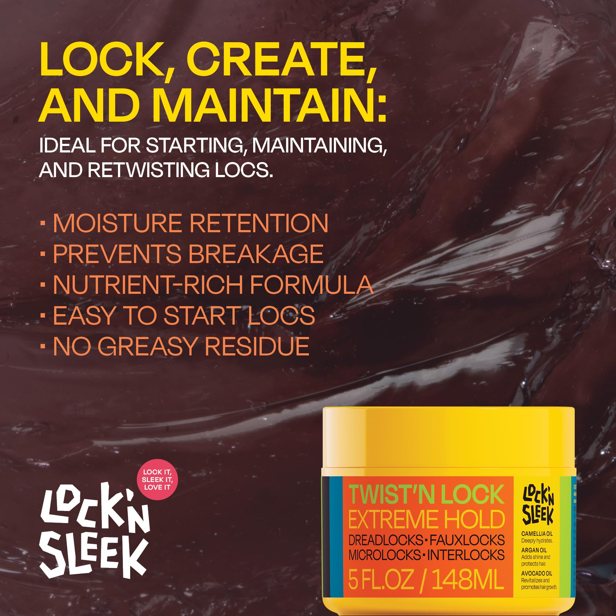 LOCK'N SLEEK smoothing edges with brush, showing sleek edges and defined finish benefit