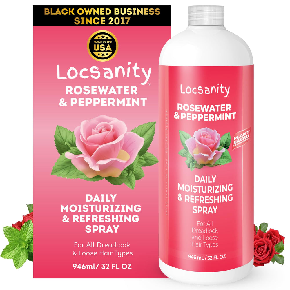 Locsanity front label on 32 fl oz bottle showing product branding and size benefit