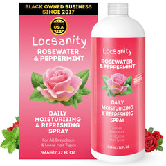 Locsanity front label on 32 fl oz bottle showing product branding and size benefit