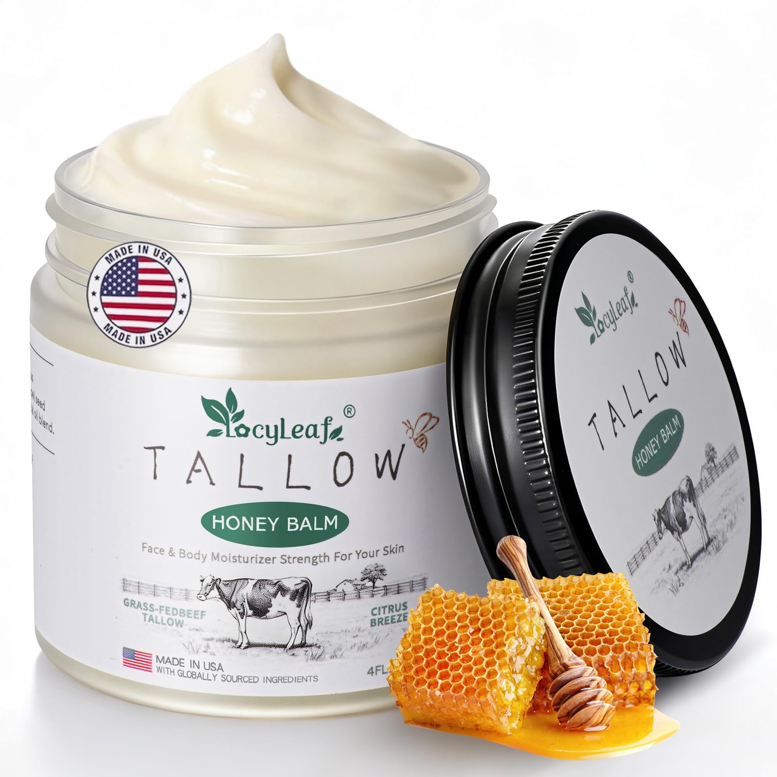 LOCYLEAF front jar showing product packaging and moisturizing benefits