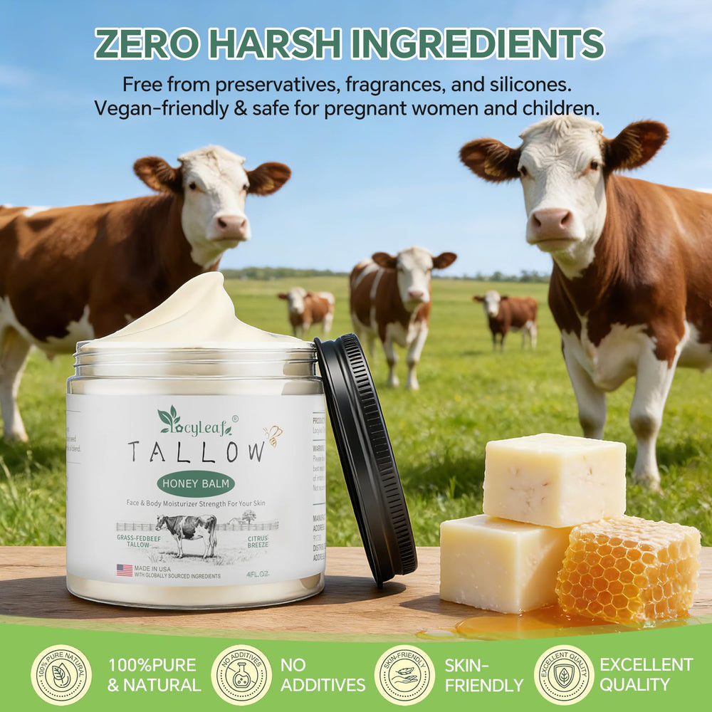 LOCYLEAF raw honey and beeswax ingredients pictured for natural nourishment