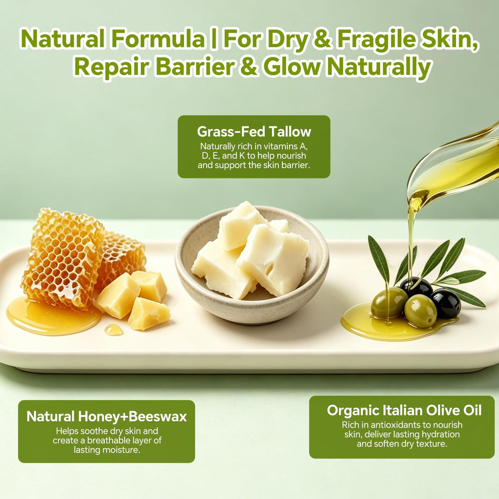LOCYLEAF spoon applying balm to hand illustrating easy spreadability