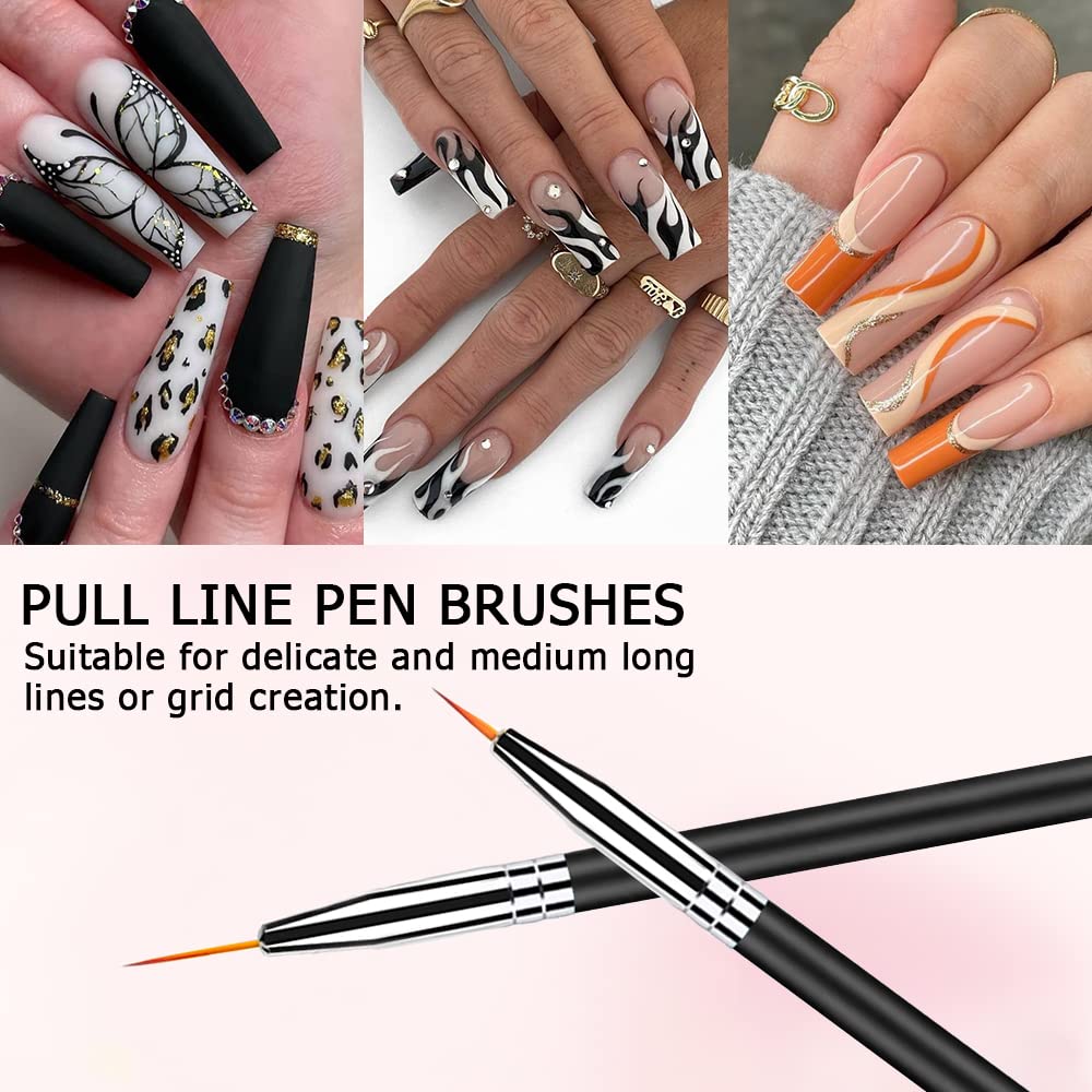 lofuanna brush painting intricate nail design showing steady control and clean lines