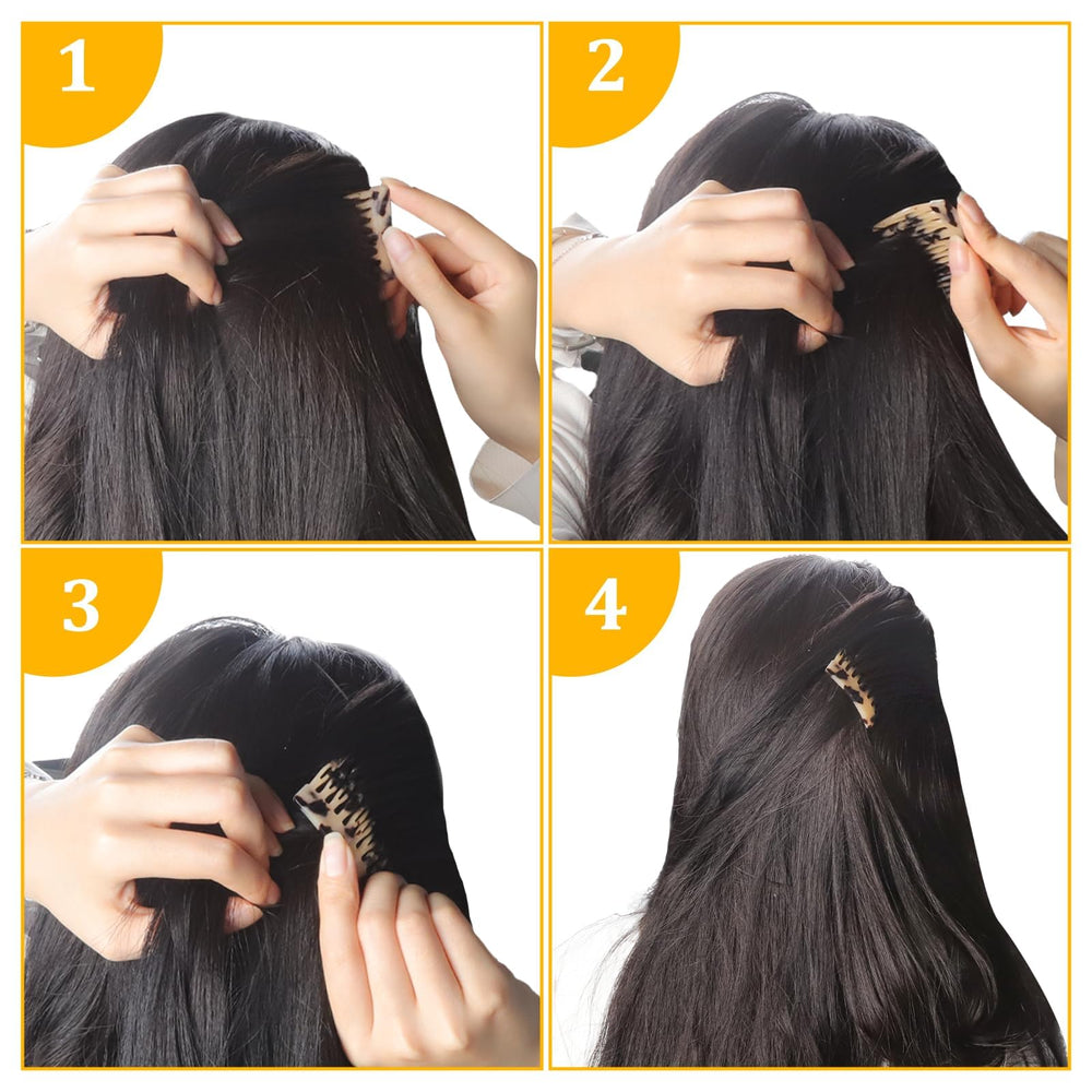 loghohu comb securing a bun chignon, stable hold for updo styling