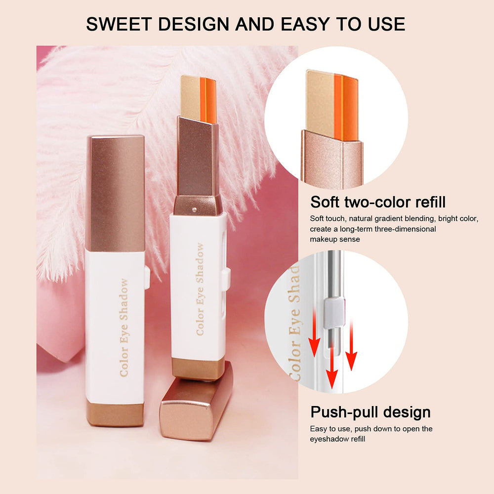 LOKFAR stick being applied to eyelid, quick on-the-go eye makeup benefit