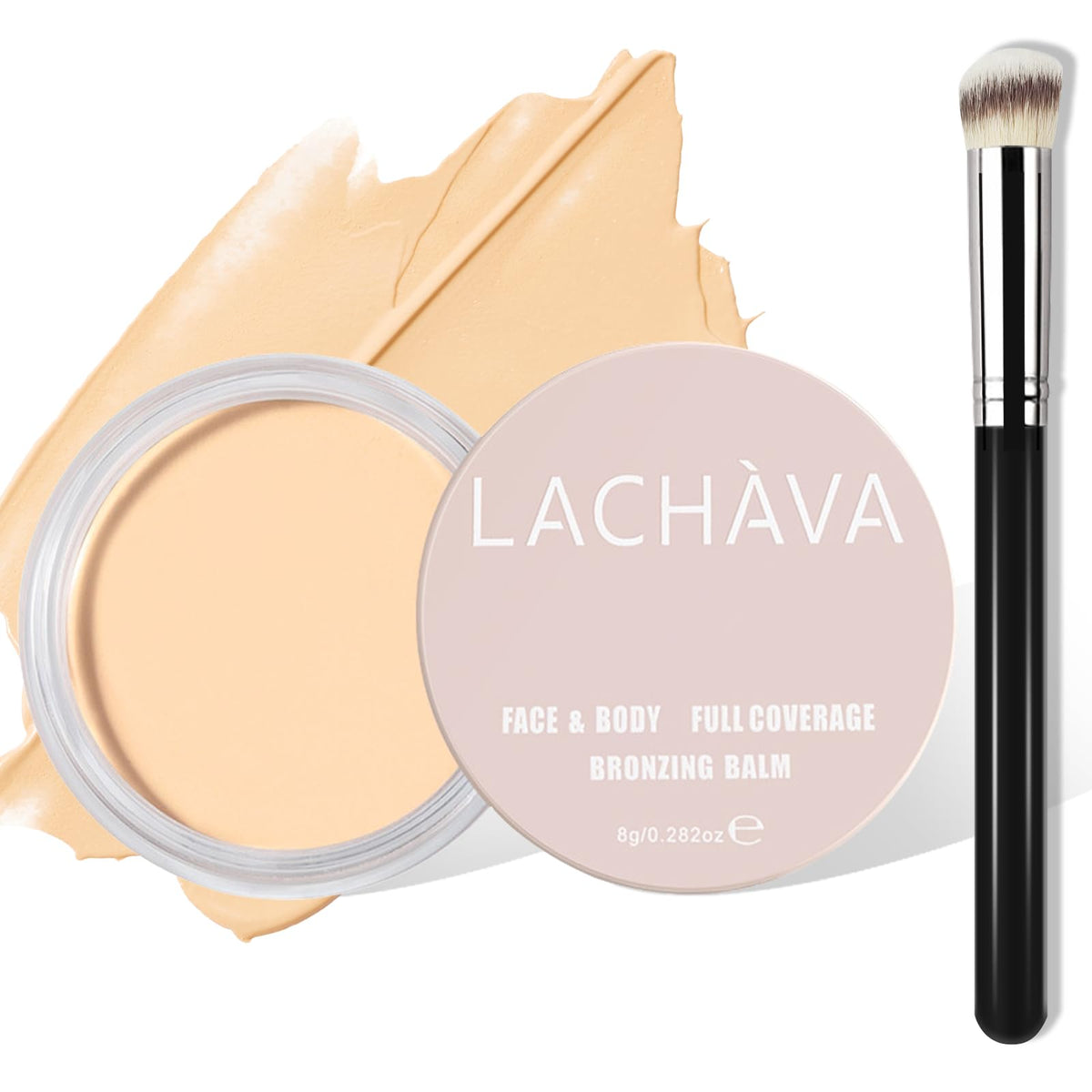 LOKFAR concealer pot front showing label and compact design for easy travel