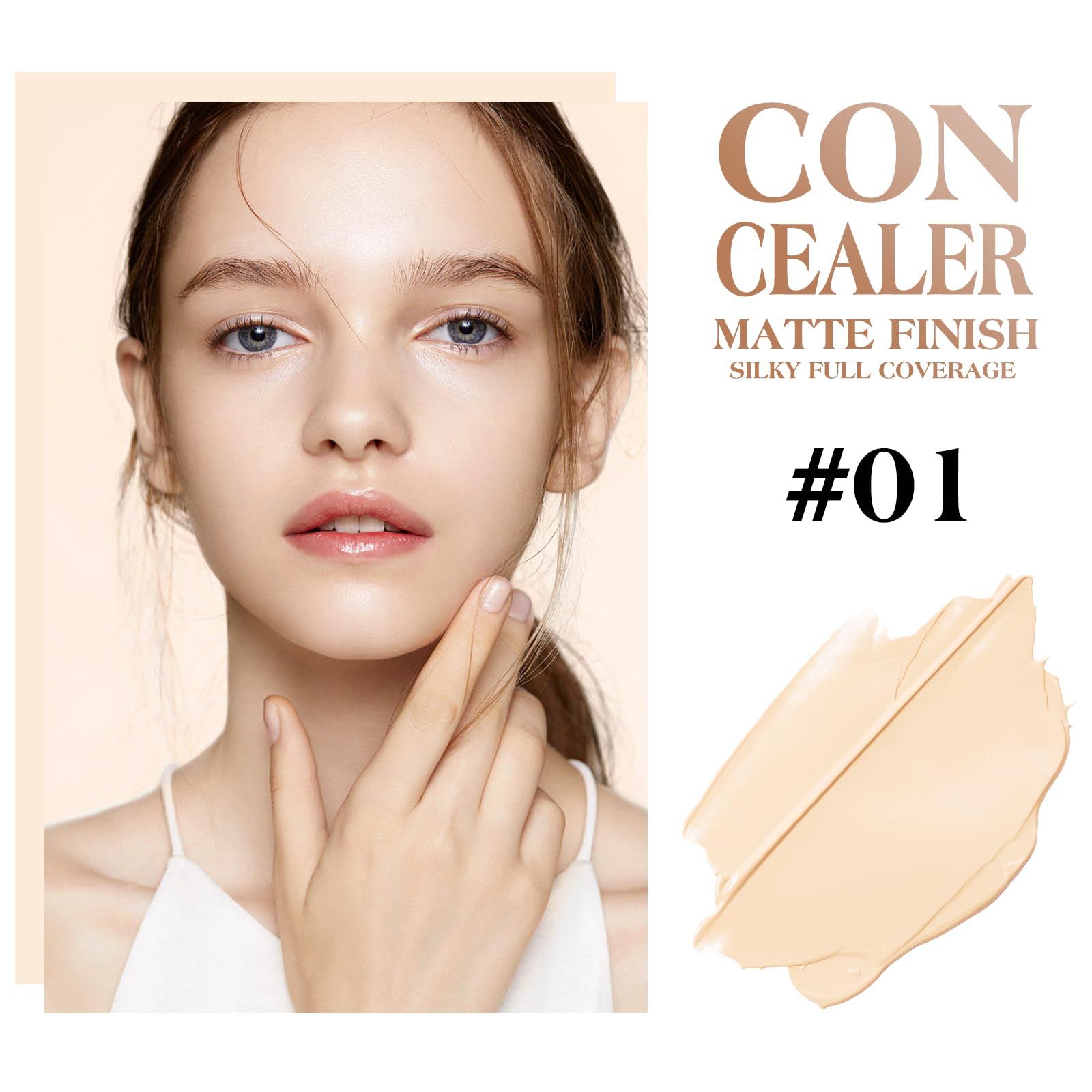 LOKFAR concealer texture close-up demonstrating silky blendability and hydration