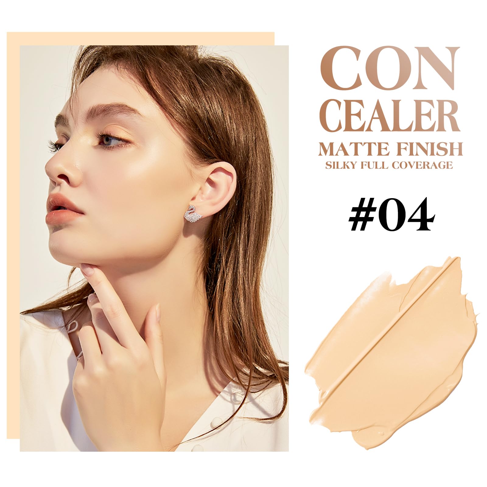LOKFAR concealer cream swatch texture demonstrating silky blendability