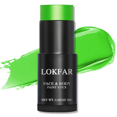 LOKFAR front view of lime green paint stick showing brand and benefit of easy application