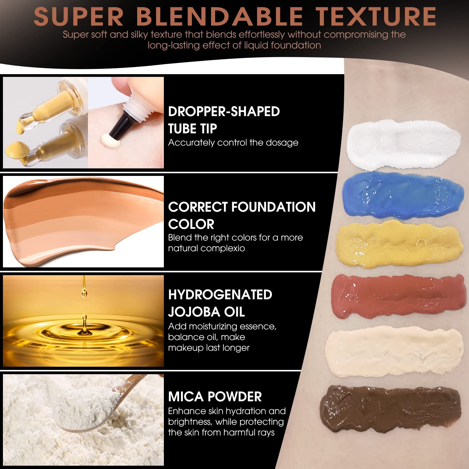 LOKFAR mixing on palette with foundation for easy shade matching