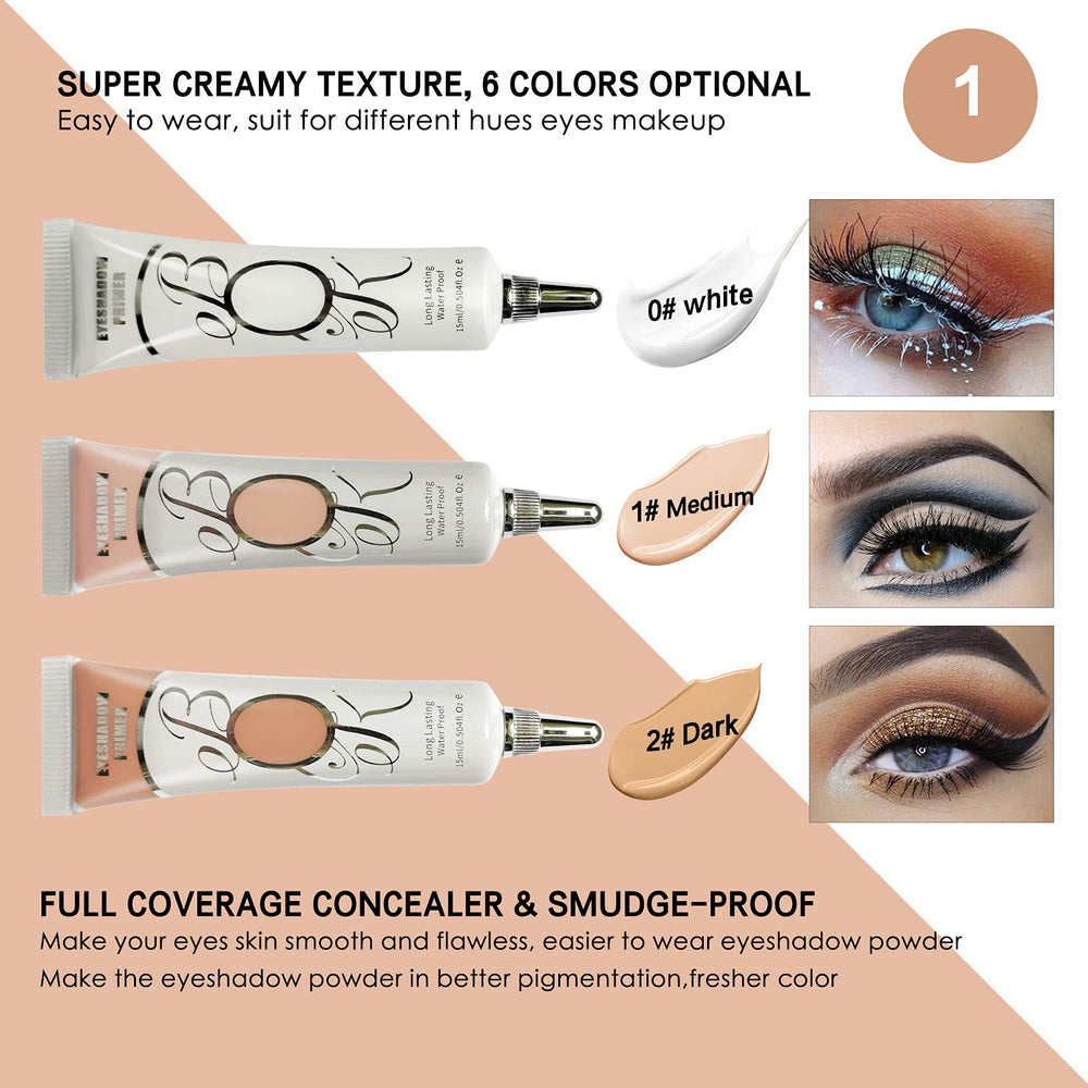 LOKFAR primer beneath glitter eyeshadow, improved pigment payoff benefit