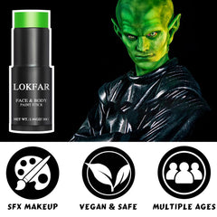 LOKFAR stick applying to cheek demonstrating quick full-coverage benefit