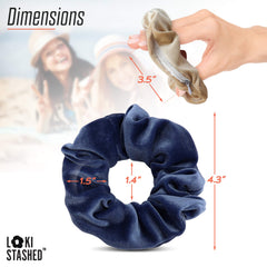 LokiStashed scrunchie in a handbag-free commute scene showing mobility and small-item safety