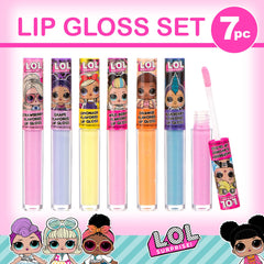 Seven L.O.L. Surprise! gloss wands laid out showing variety, easy sharing for parties