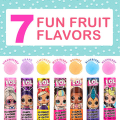 Texture close-up revealing L.O.L. Surprise! gloss shimmer and lightweight finish benefit