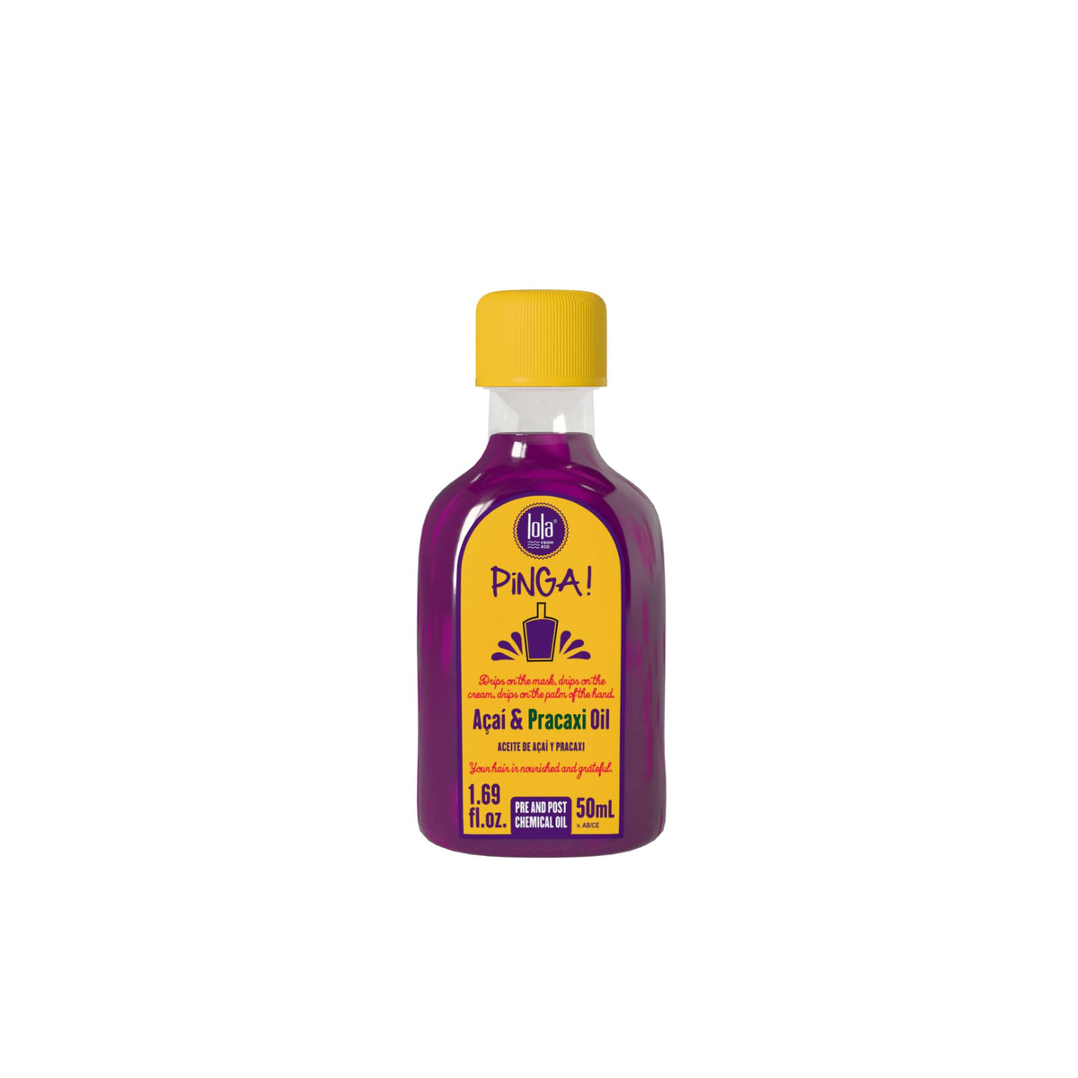 Lola Pinga front bottle showing 50mL label and portable design benefit