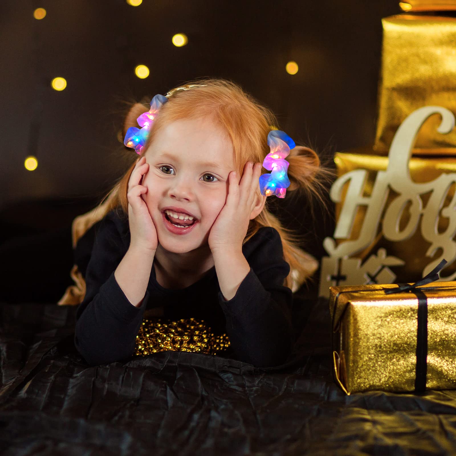 Lolalet scrunchies worn as wrist bracelets for hands-free glow and safety