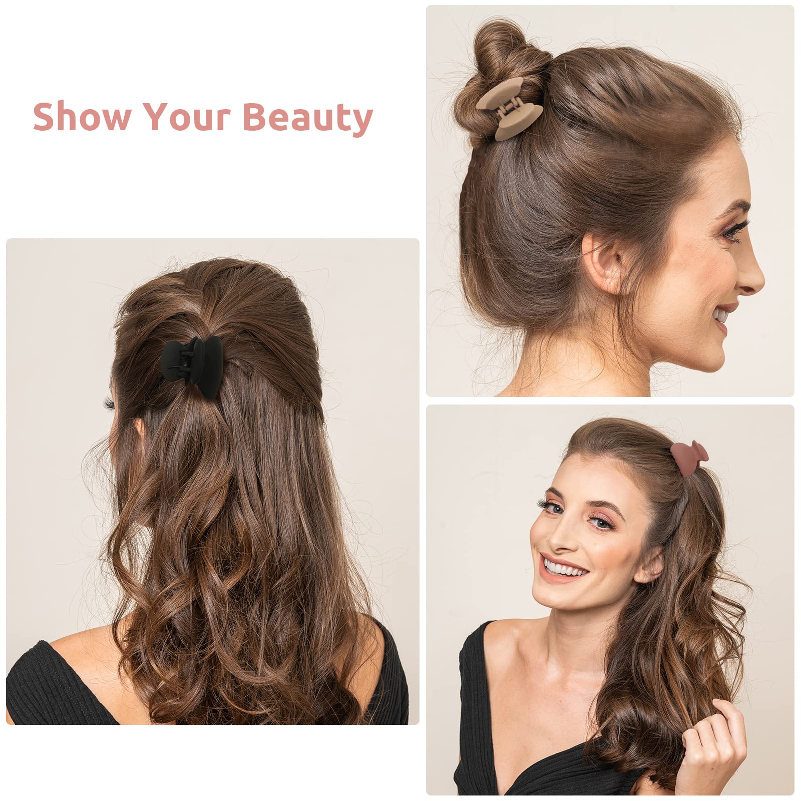 Lolalet clip securing short hair to create a tidy half-up style quickly