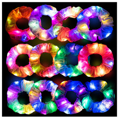 Lolalet front packaging showing 12 colorful LED scrunchies and pouch for ready gifting