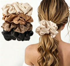 Lolalet front view package shows four large scrunchies and gift box, easy gifting