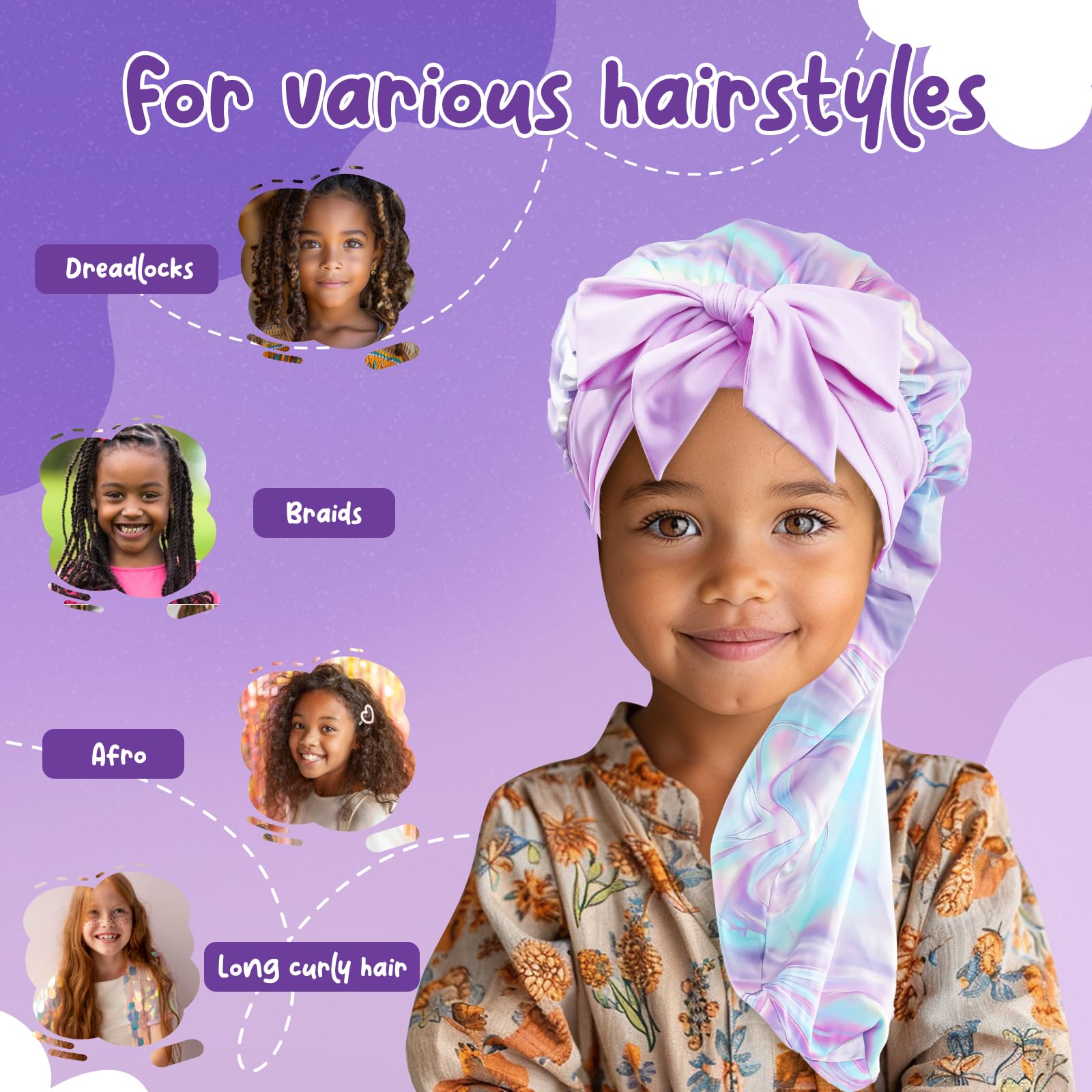 Lolalet chiffon outer shell texture for breathability while protecting delicate hair