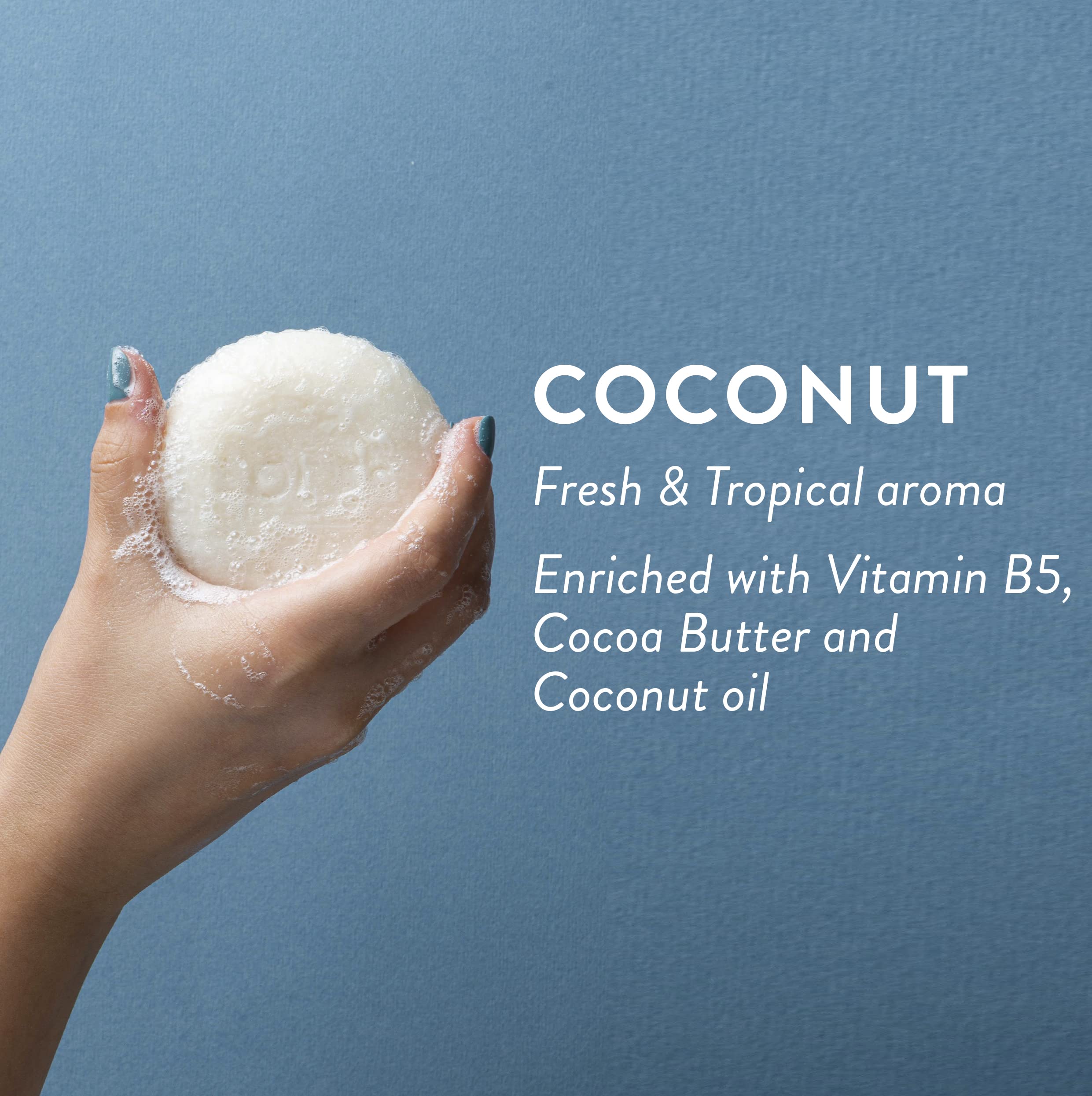 LOLE'S close-up bar texture showing coconut oil nourishment