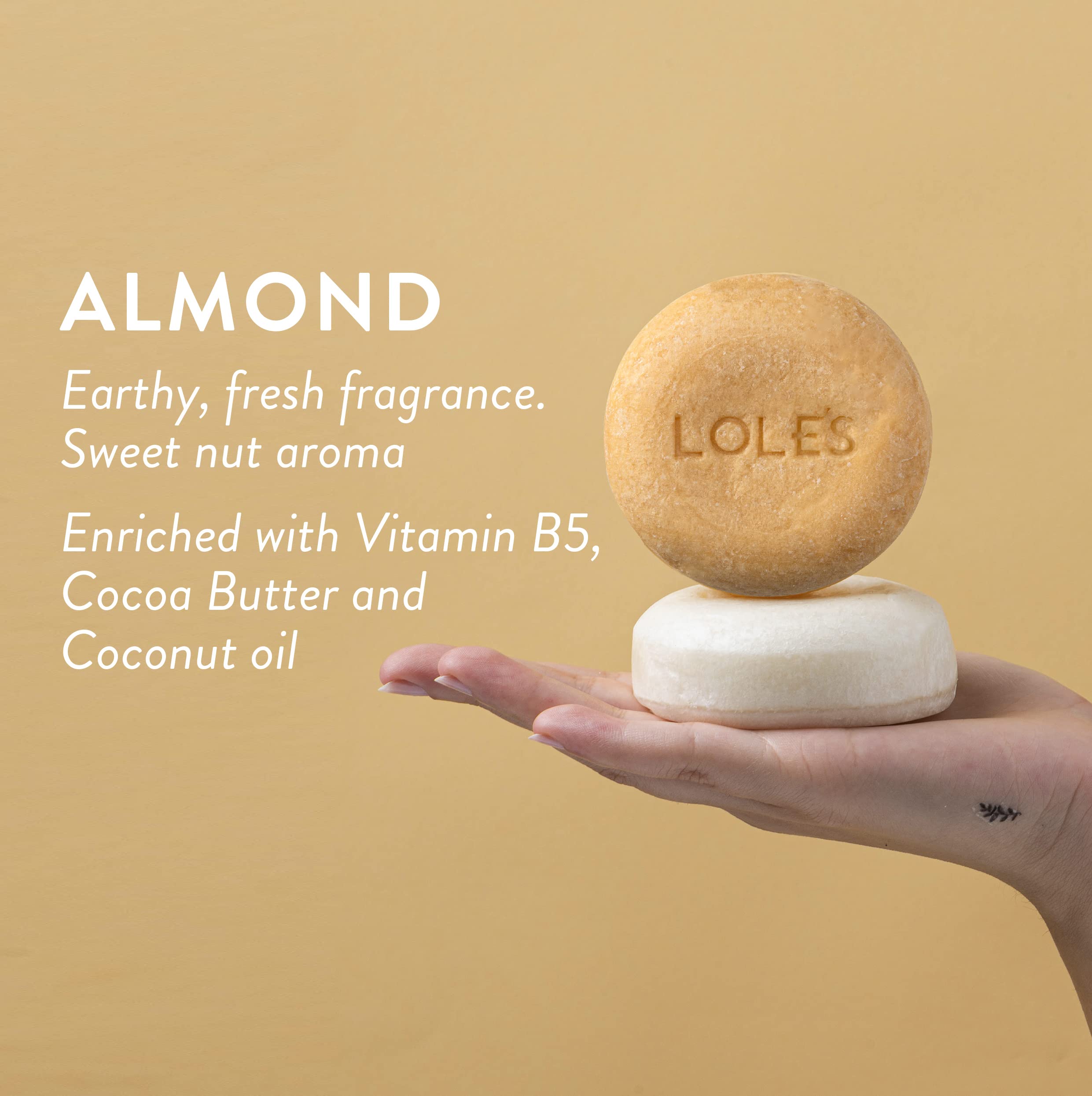 LOLE'S close-up texture of the bar highlighting creamy lather potential