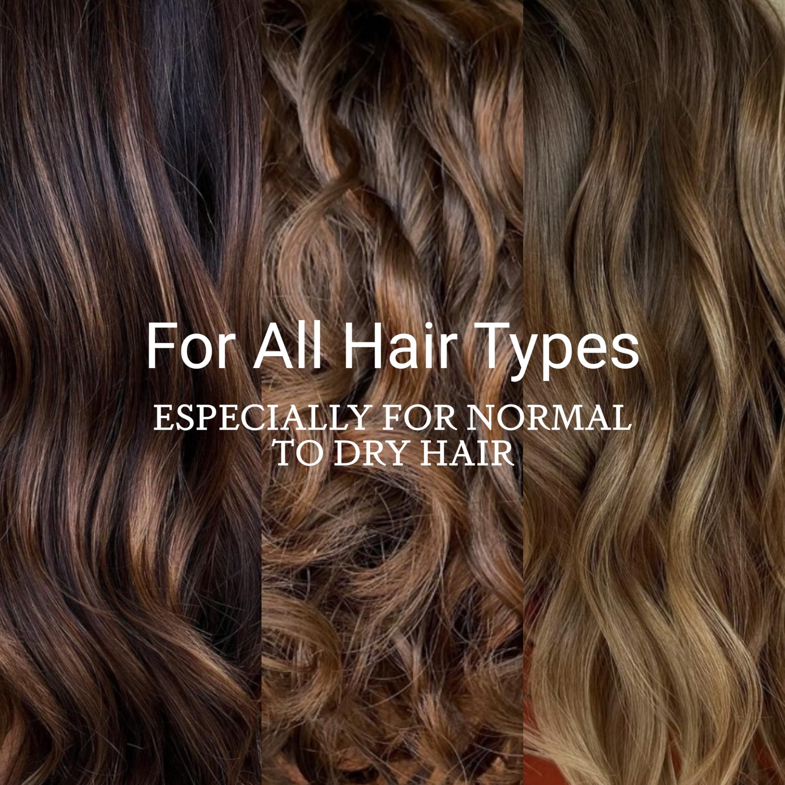 Loma before and after strand showing smoother, shinier hair