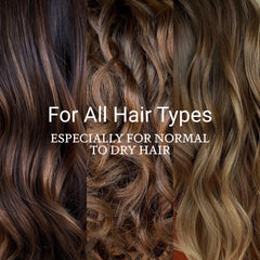 Loma before and after strand showing smoother, shinier hair
