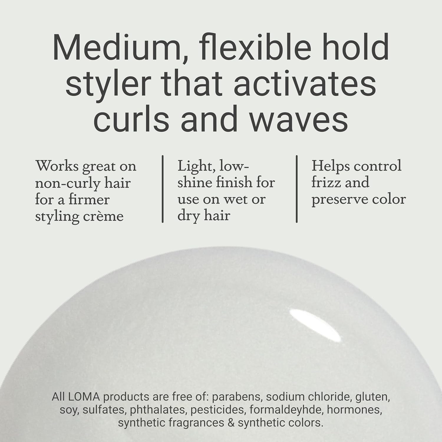 Model with styled hair using Loma gel, demonstrating strong hold and defined shape