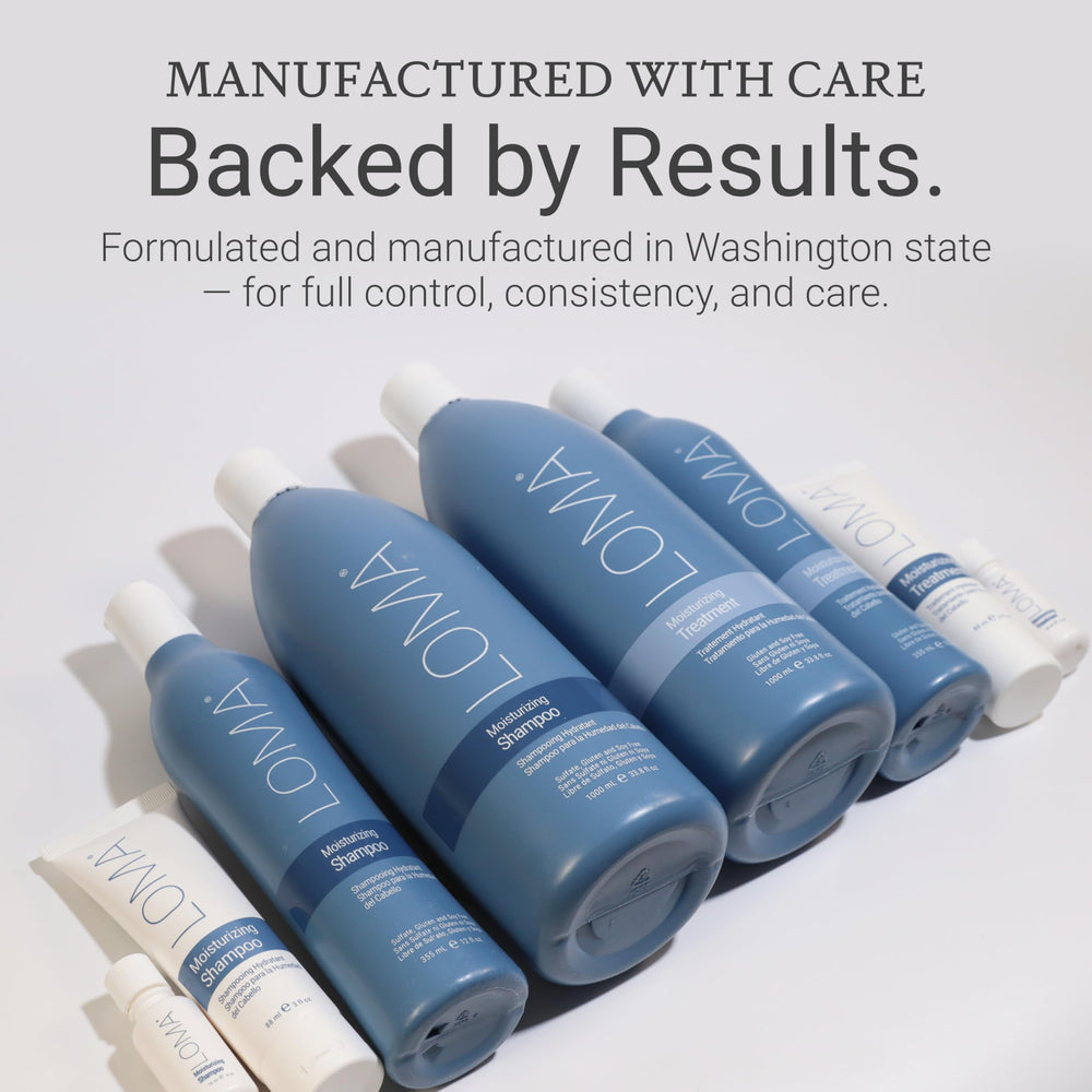 Loma duo on bathroom shelf lifestyle image showing salon-quality care