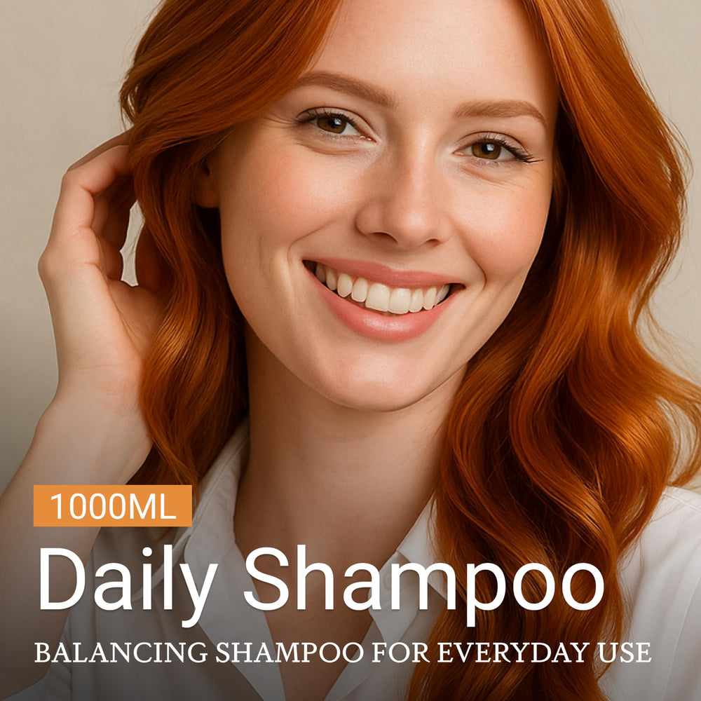 LOMA shampoo pouring texture demonstrating lightweight, creamy lather for gentle daily cleansing benefit