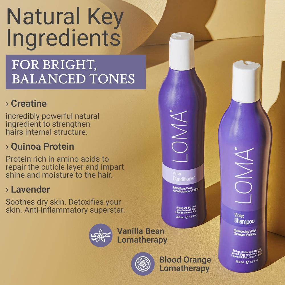 Loma duo bottles side-by-side showing matching toning system