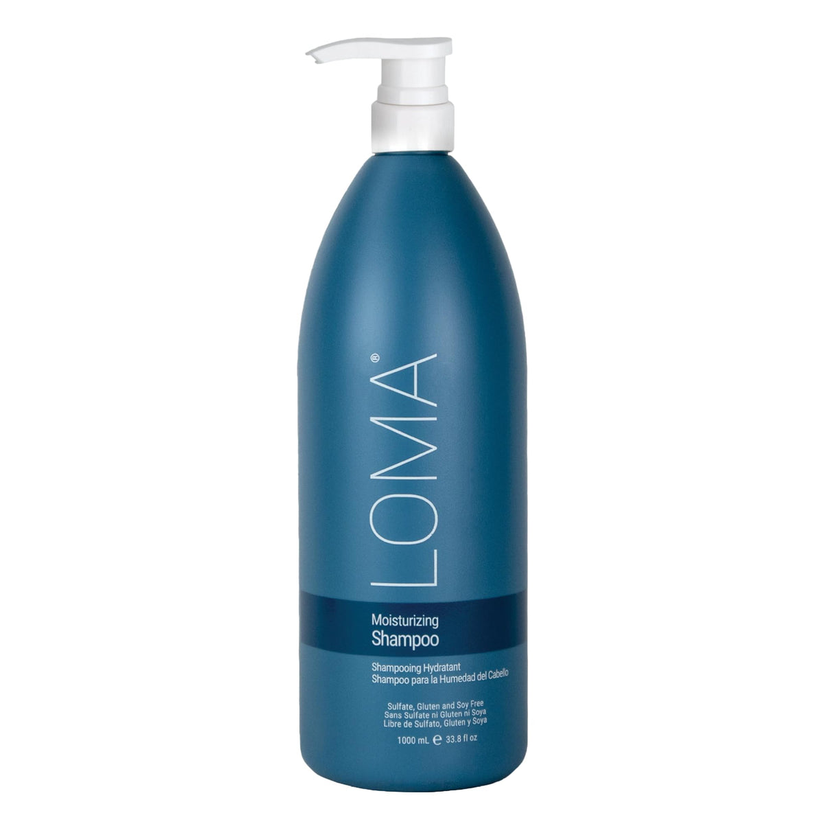 Loma front bottle showing full liter size and label with benefits