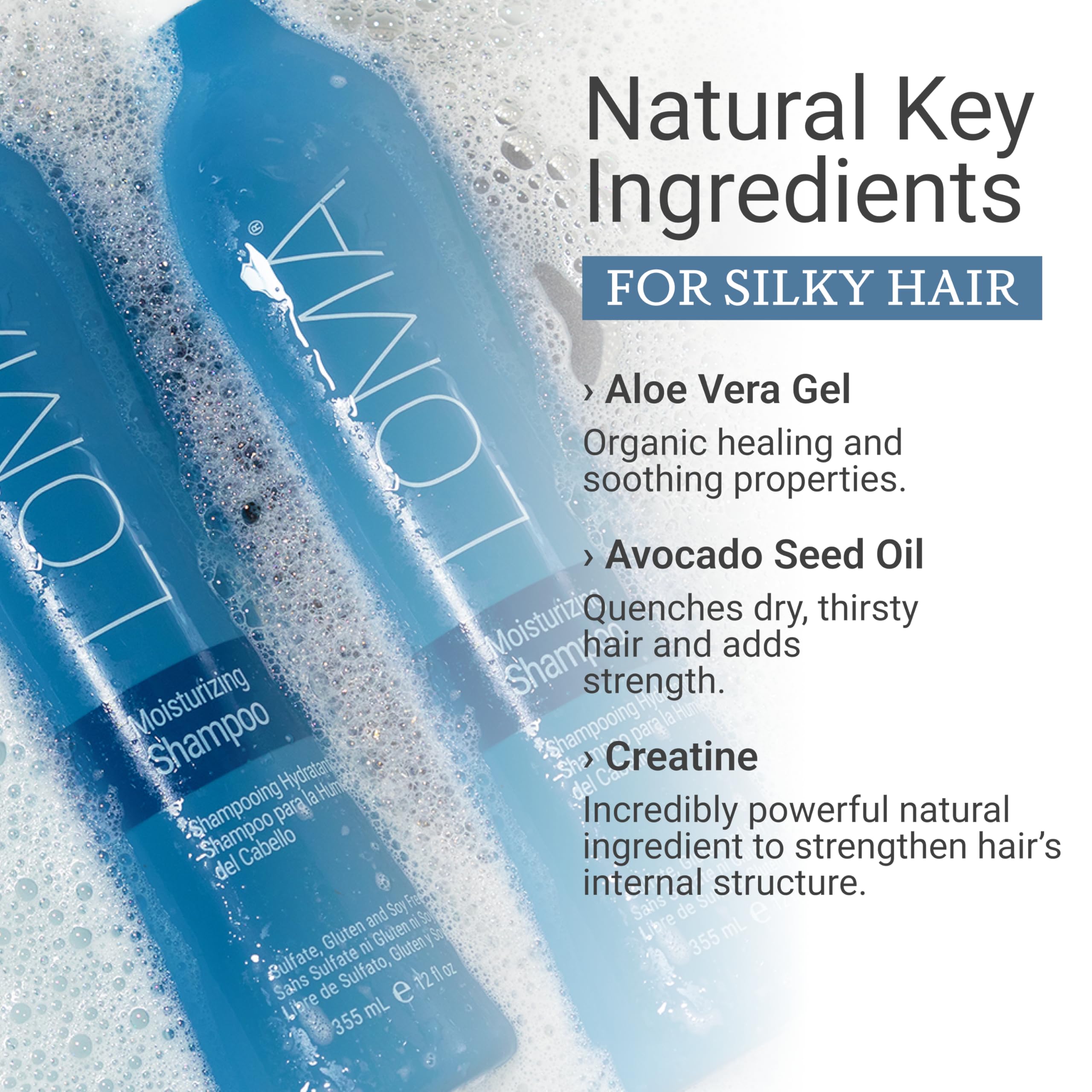Loma creamy lather texture illustrating gentle moisturizing foam