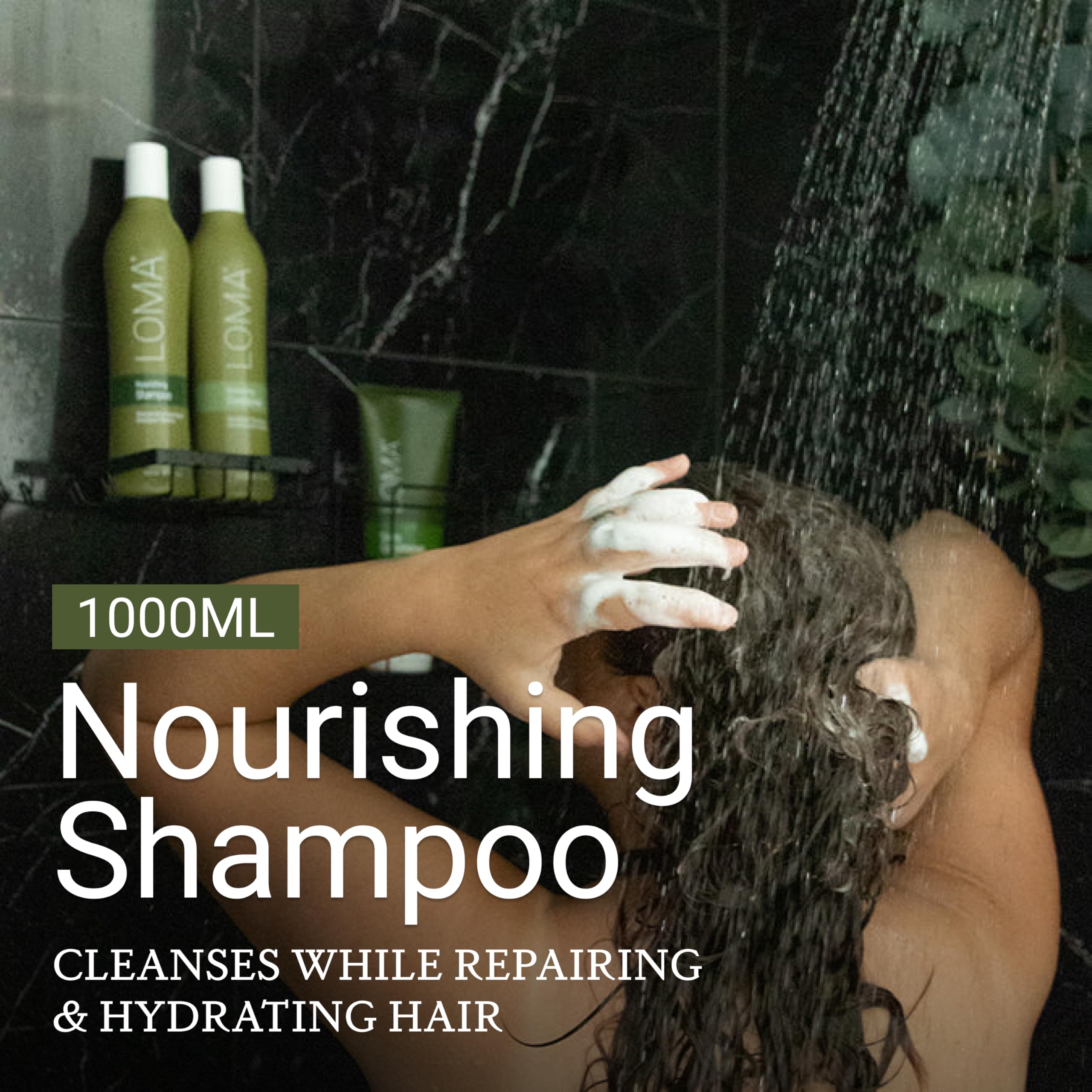 LOMA pump dispensing shampoo illustrating easy salon-style application and precise control