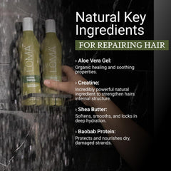 Loma shampoo texture close-up demonstrating creamy lather and gentle cleanse