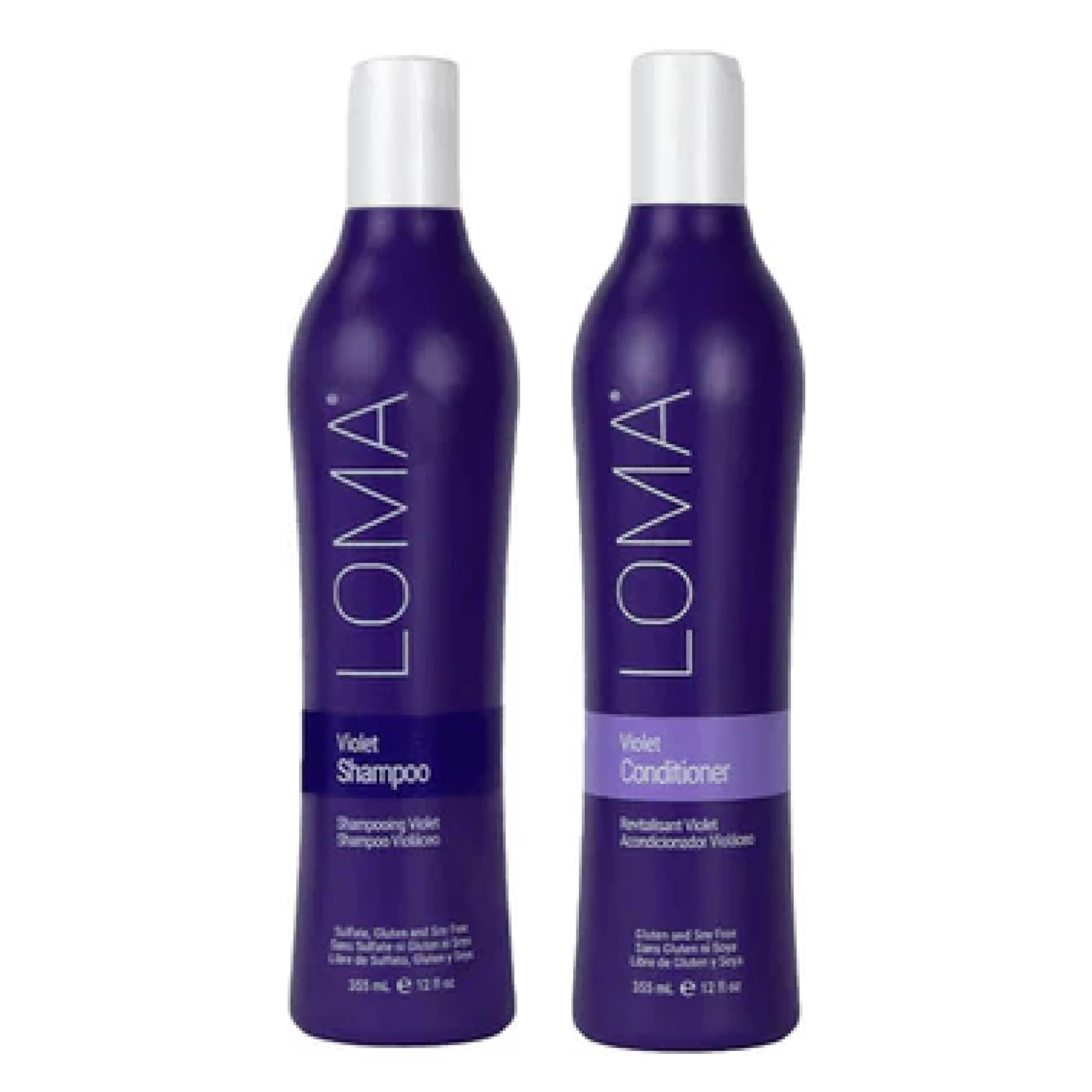 Loma shampoo front label showing violet pigment benefit