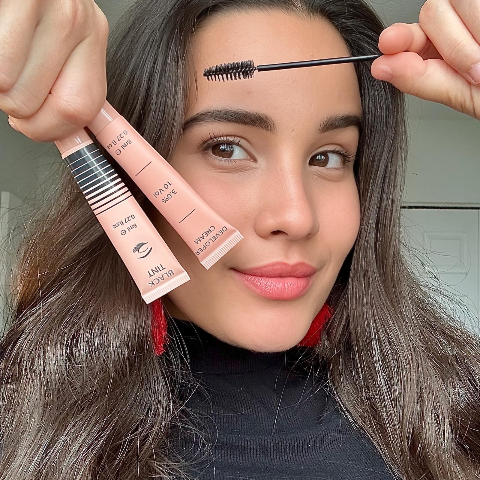 Lomansa lashes before tint showing natural lighter lashes